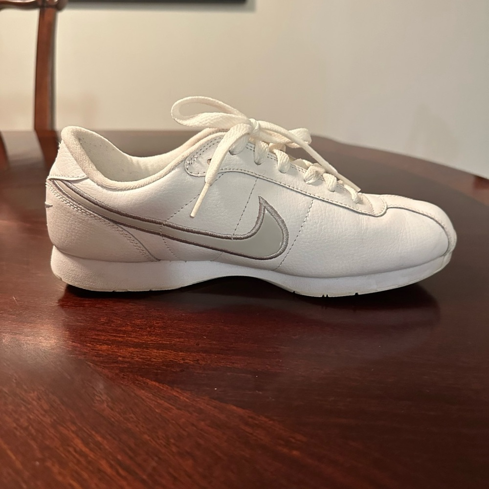 Pure white and Silver Nike Athletic Shoes. ✨